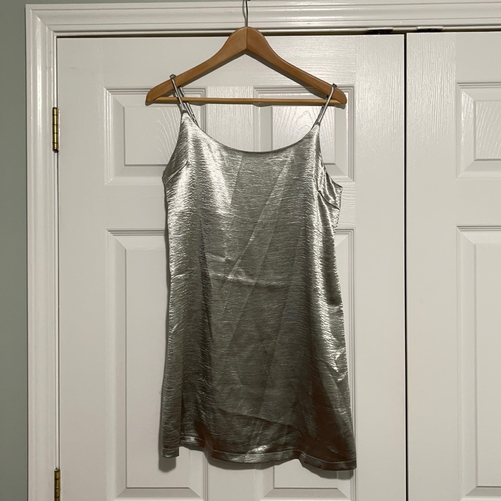 Slip style dress , silver size medium